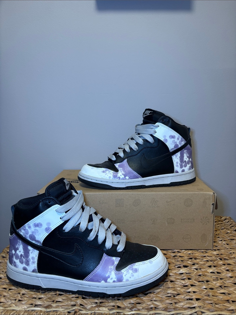 Nike Kids High-Top Sneakers - Black & Purple Splash